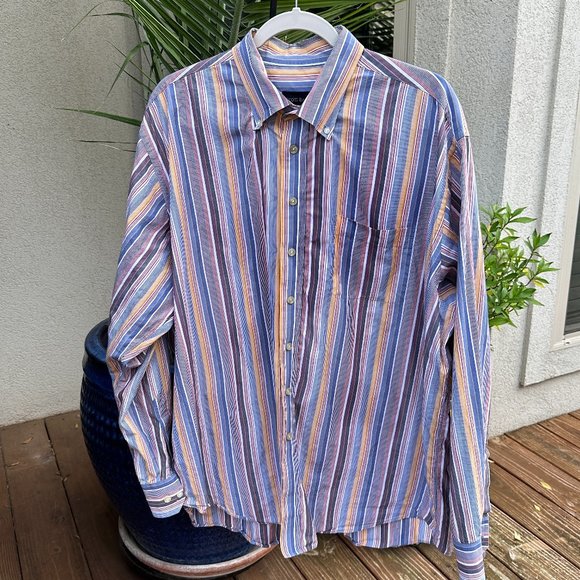 SCOTT BARBER Striped Business Casual Shirt - XXL - Picture 1 of 7